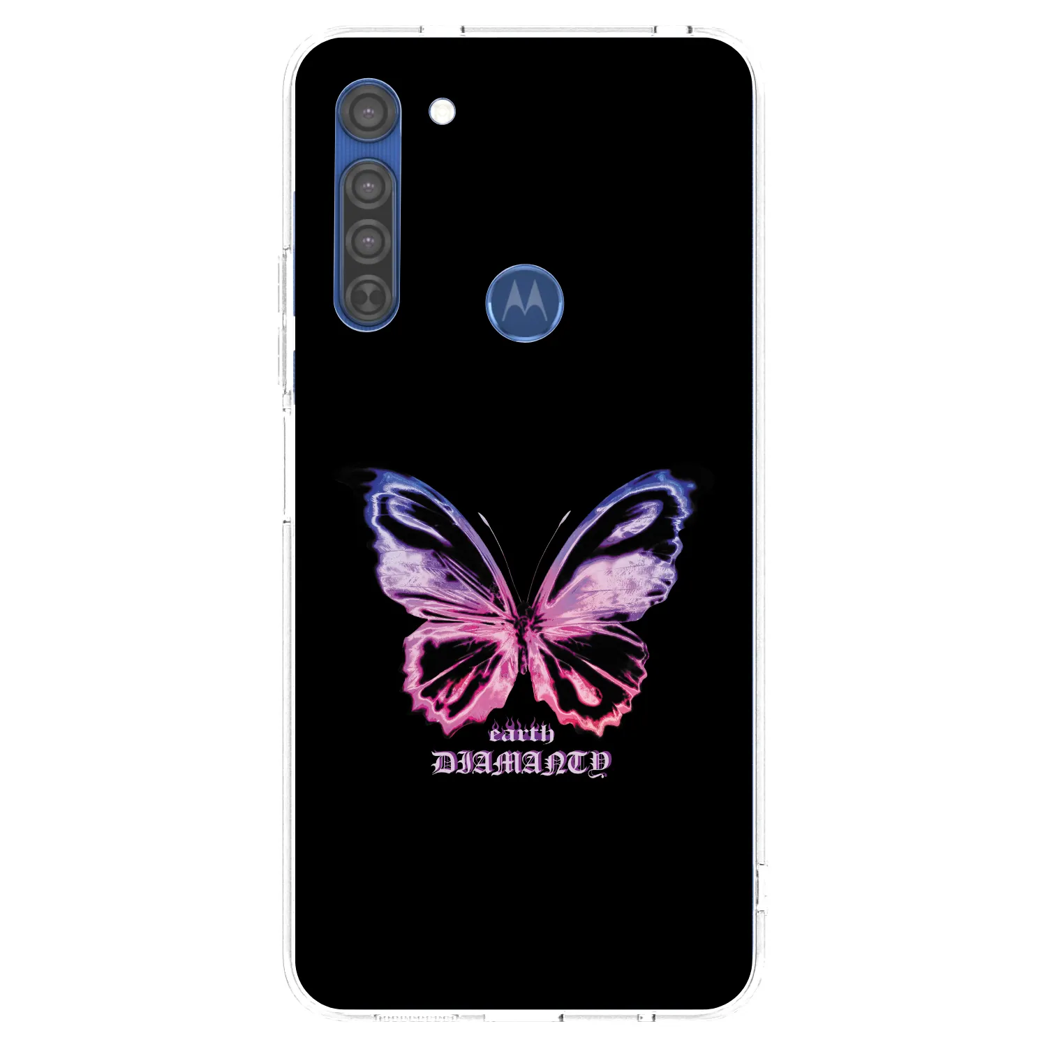 Picasee silikónový prehľadný obal pre Motorola Moto G8 - Diamanty Purple