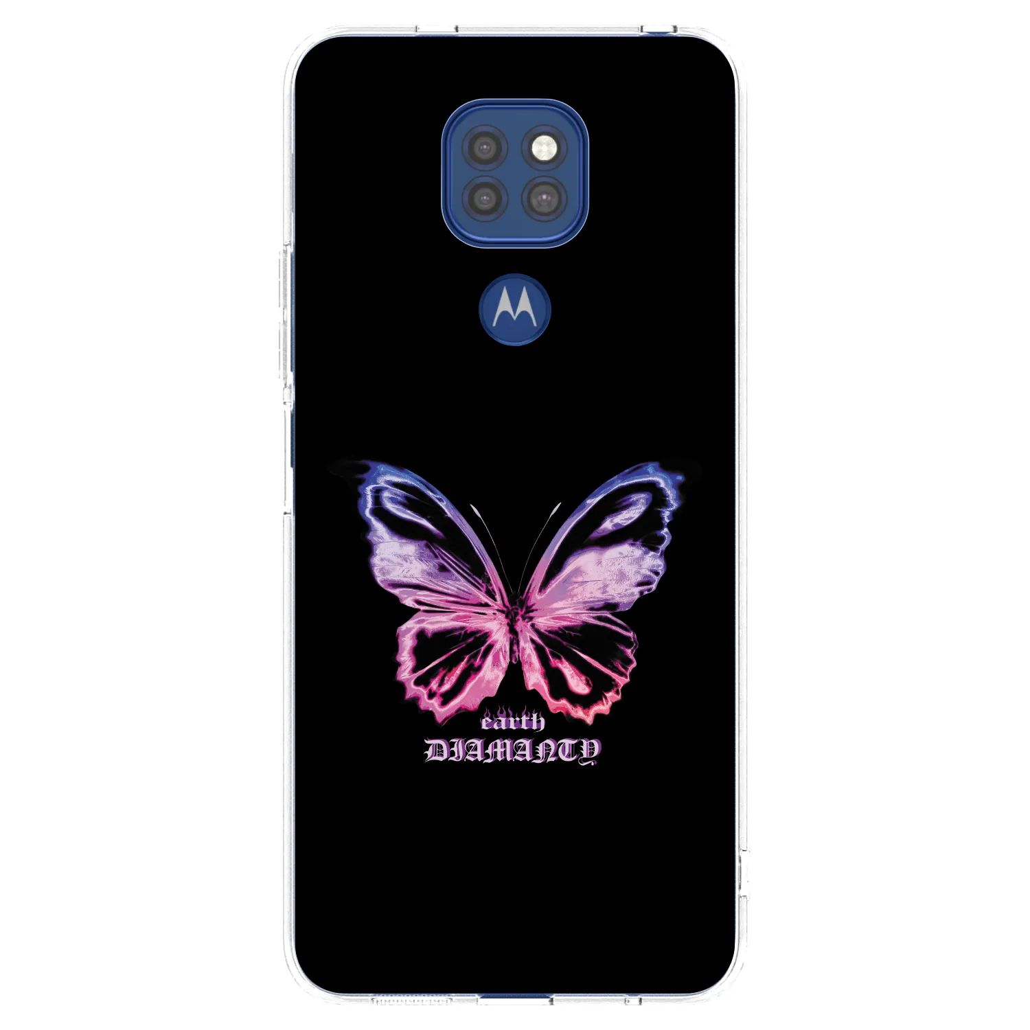 Silikónový prehľadný obal pre Motorola Moto G9 Play - Diamanty Purple