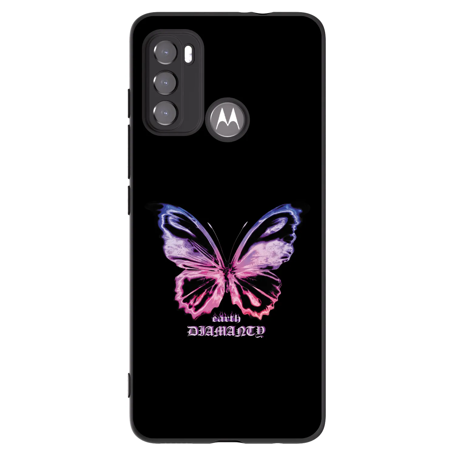Picasee silikónový čierny obal pre Motorola Moto G60 - Diamanty Purple