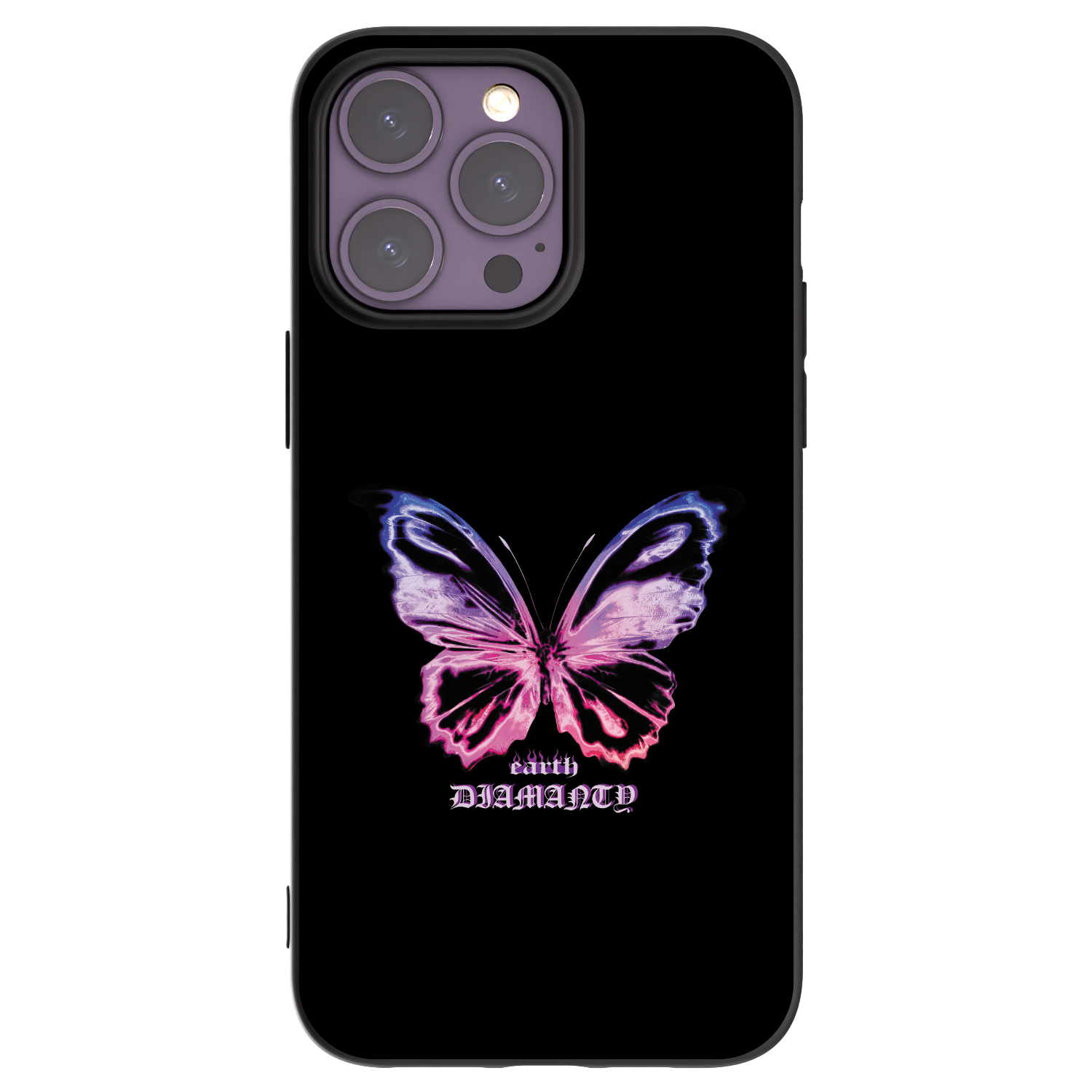 Picasee silikónový čierny obal pre Apple iPhone 14 Pro Max - Diamanty Purple