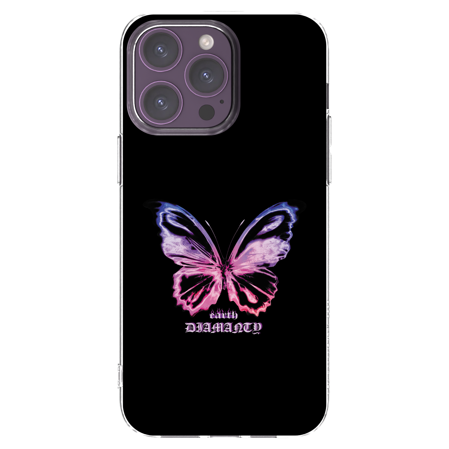 Picasee silikónový prehľadný obal pre Apple iPhone 14 Pro Max - Diamanty Purple