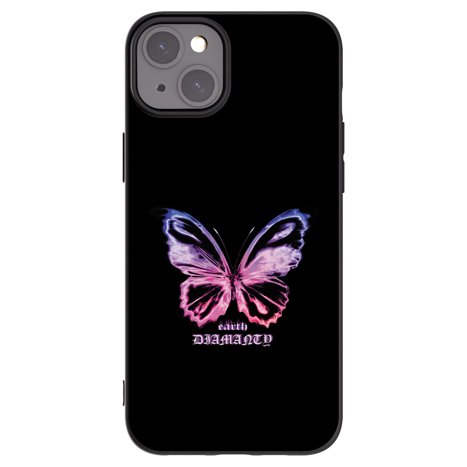Silikónový čierny obal pre Apple iPhone 15 Plus - Diamanty Purple