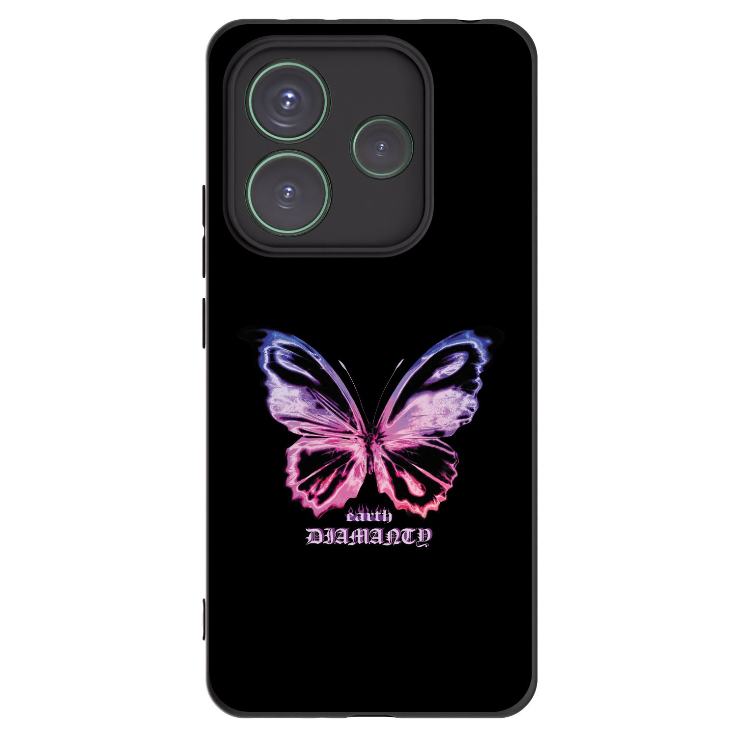 Silikónový čierny obal pre Xiaomi Redmi Note 14 5G - Diamanty Purple