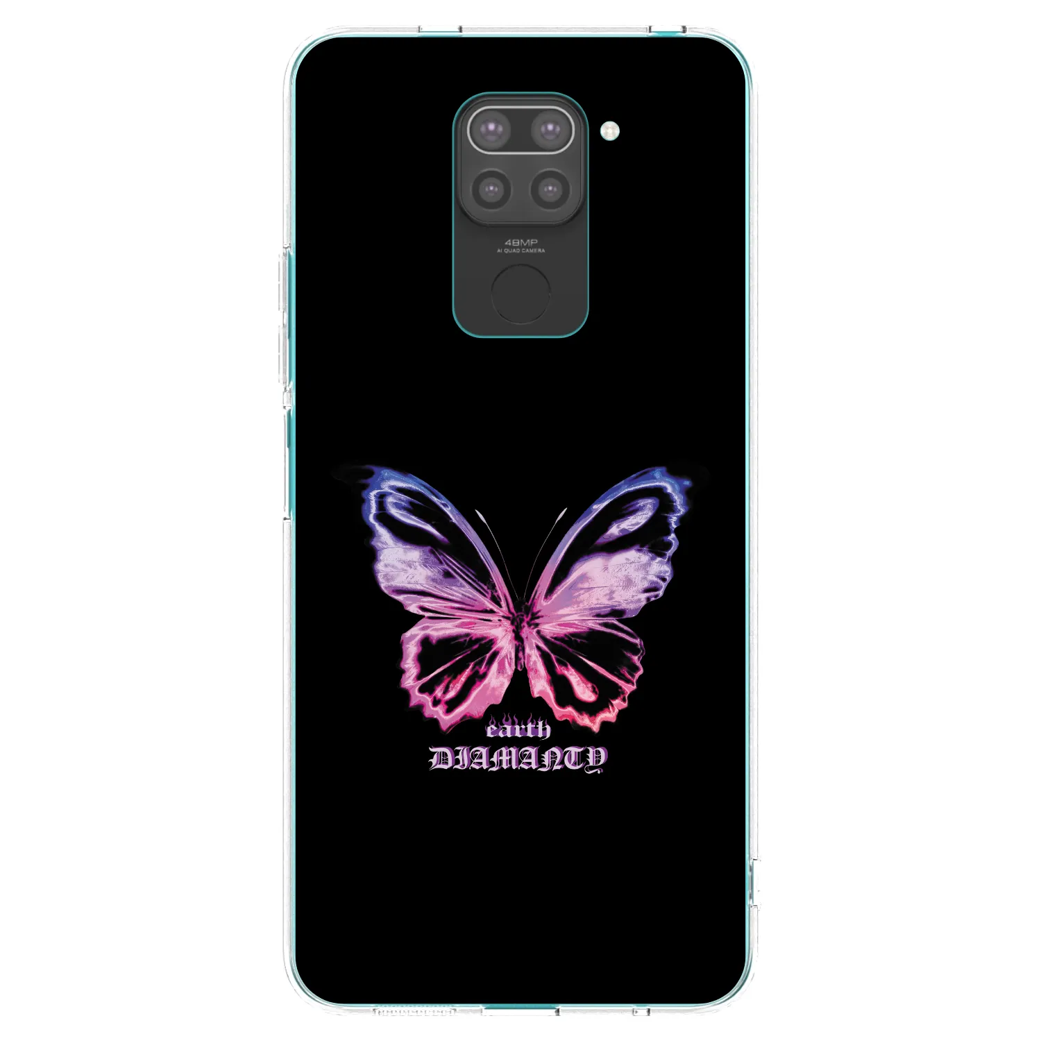 Picasee silikónový čierny obal pre Xiaomi Redmi Note 9 - Diamanty Purple
