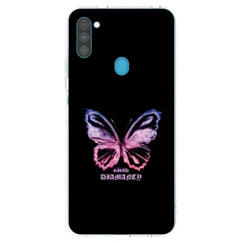 Picasee silikónový prehľadný obal pre Samsung Galaxy M11 - Diamanty Purple