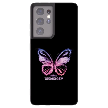 Picasee silikónový čierny obal pre Samsung Galaxy S21 Ultra 5G G998B - Diamanty Purple