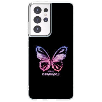 Picasee silikónový prehľadný obal pre Samsung Galaxy S21 Ultra 5G G998B - Diamanty Purple