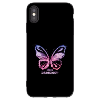 Picasee silikónový čierny obal pre Apple iPhone XS Max - Diamanty Purple