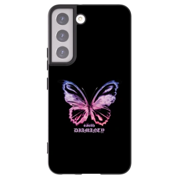 Picasee silikónový čierny obal pre Samsung Galaxy S22 5G - Diamanty Purple