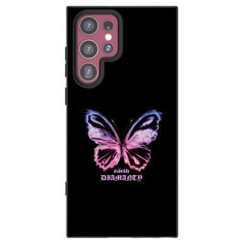 Picasee silikónový čierny obal pre Samsung Galaxy S22 Ultra 5G - Diamanty Purple