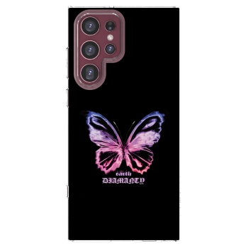 Picasee silikónový prehľadný obal pre Samsung Galaxy S22 Ultra 5G - Diamanty Purple