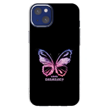 Picasee silikónový prehľadný obal pre Apple iPhone 14 Plus - Diamanty Purple