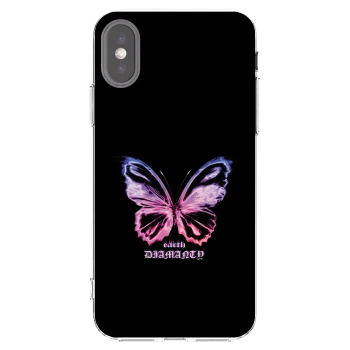 Picasee silikónový prehľadný obal pre Apple iPhone X/XS - Diamanty Purple