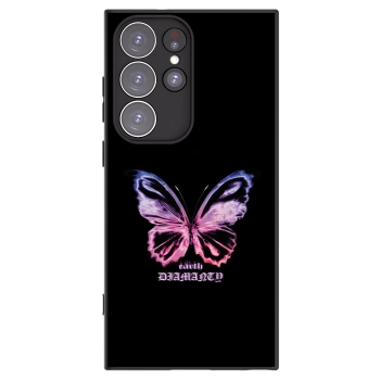 Picasee silikónový čierny obal pre Samsung Galaxy S23 Ultra 5G - Diamanty Purple