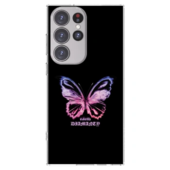 Picasee silikónový prehľadný obal pre Samsung Galaxy S23 Ultra 5G - Diamanty Purple