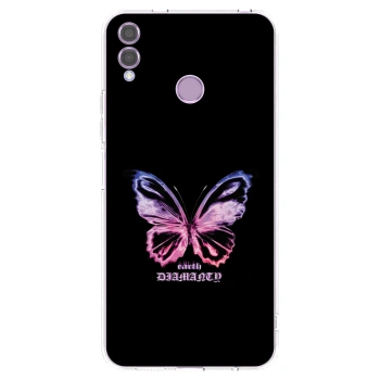 Picasee silikónový prehľadný obal pre Honor 8X - Diamanty Purple