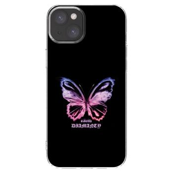 Picasee silikónový prehľadný obal pre Apple iPhone 15 Plus - Diamanty Purple
