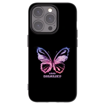 Picasee silikónový čierny obal pre Apple iPhone 15 Pro - Diamanty Purple