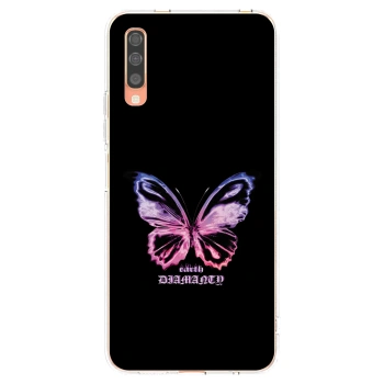 Picasee silikónový prehľadný obal pre Samsung Galaxy A70 A705F - Diamanty Purple