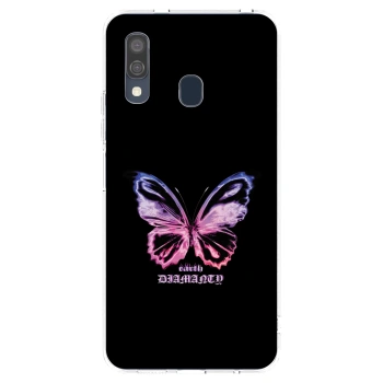 Picasee silikónový prehľadný obal pre Samsung Galaxy A40 A405F - Diamanty Purple