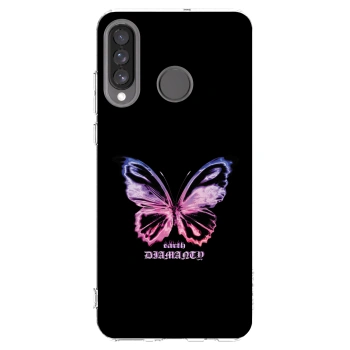 Picasee silikónový prehľadný obal pre Huawei P30 Lite - Diamanty Purple