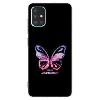 Picasee silikónový prehľadný obal pre Samsung Galaxy A51 A515F - Diamanty Purple
