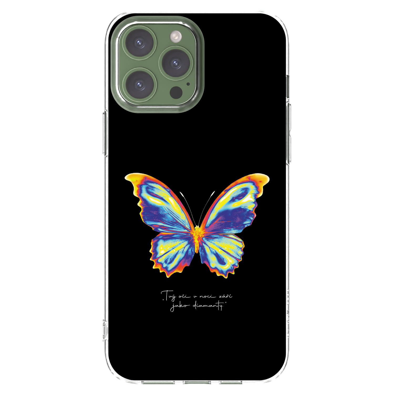 Silikónový prehľadný obal pre Apple iPhone 13 Pro Max - Diamanty Black