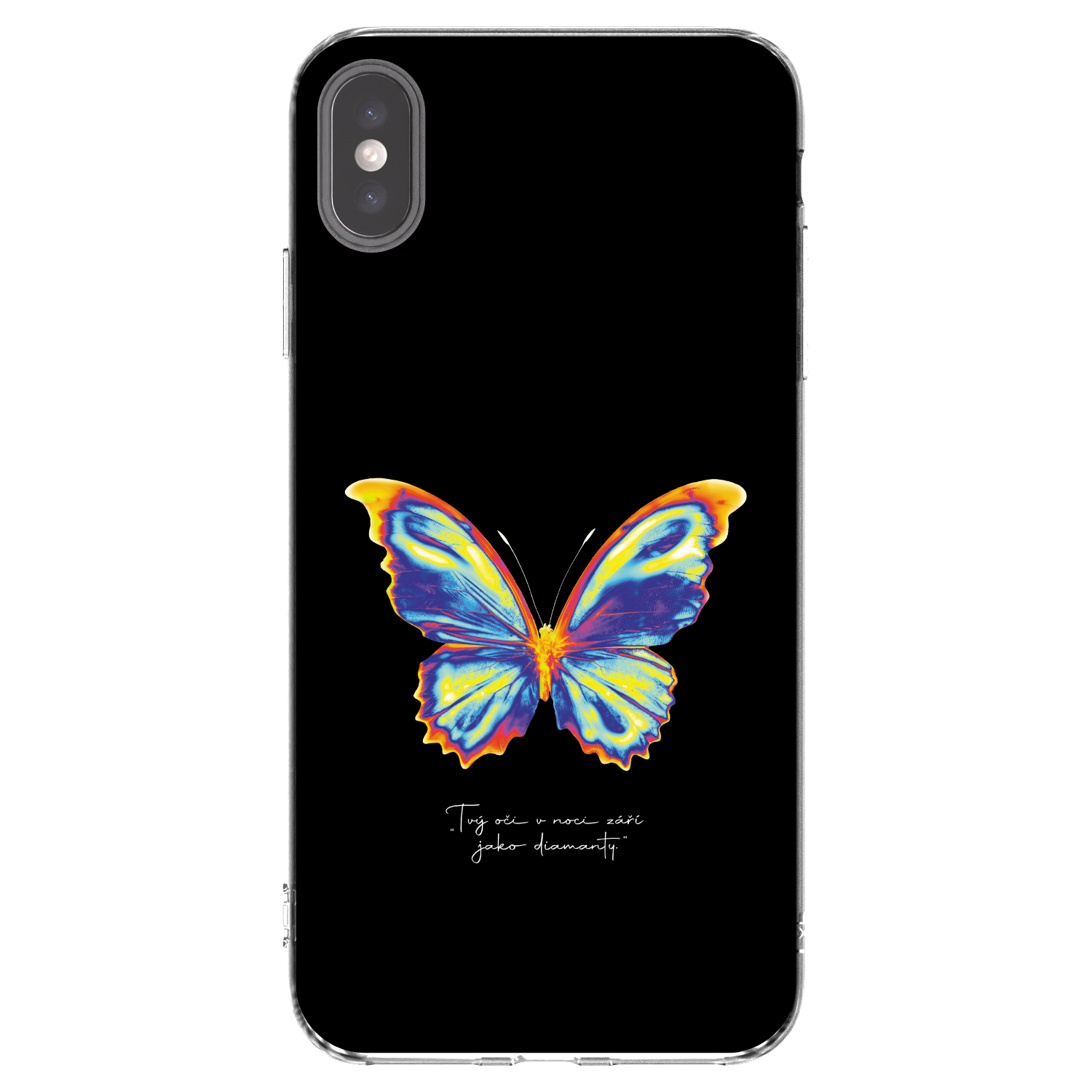 Picasee silikónový prehľadný obal pre Apple iPhone XS Max - Diamanty Black