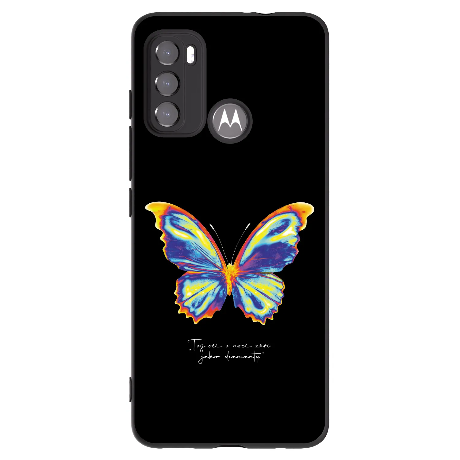 Picasee silikónový čierny obal pre Motorola Moto G60 - Diamanty Black