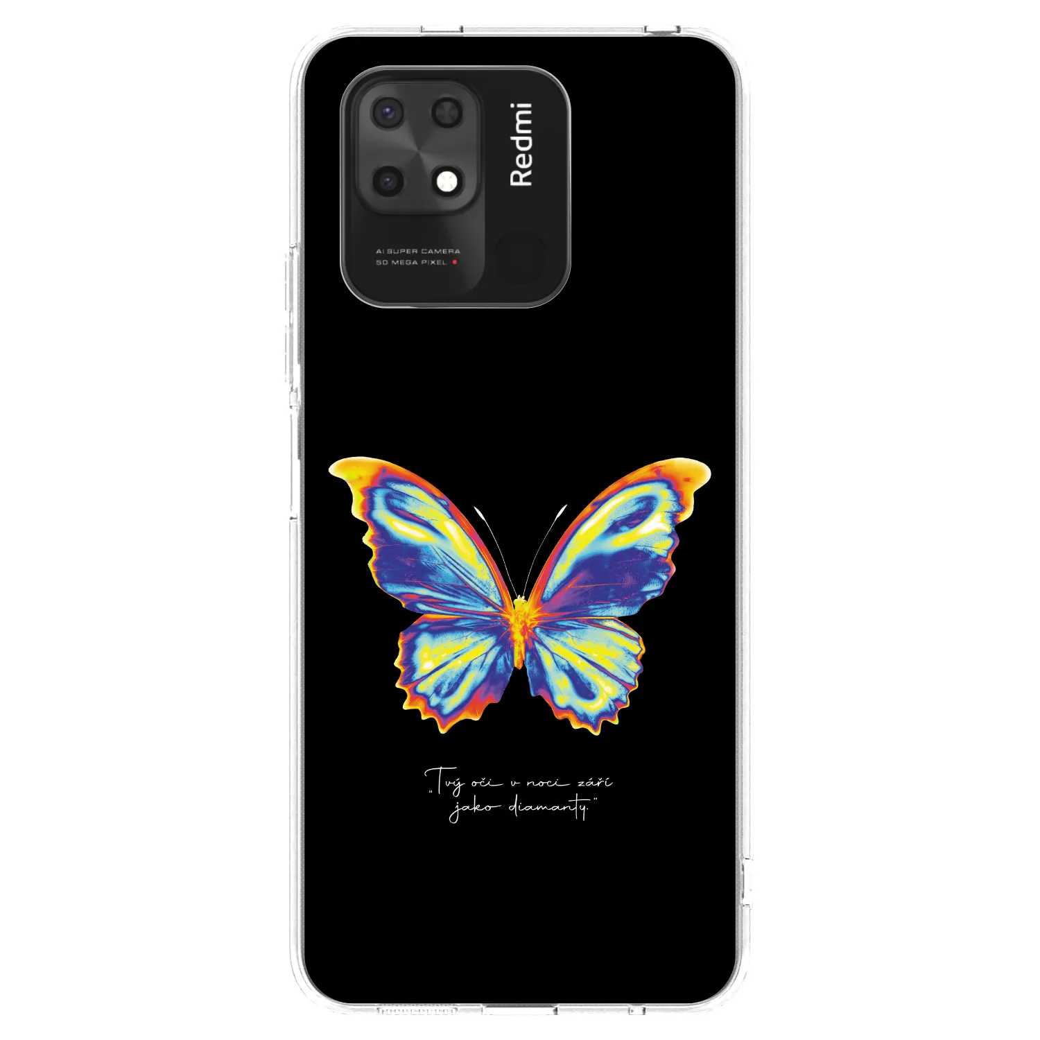 Silikónový prehľadný obal pre Xiaomi Redmi 10C - Diamanty Black