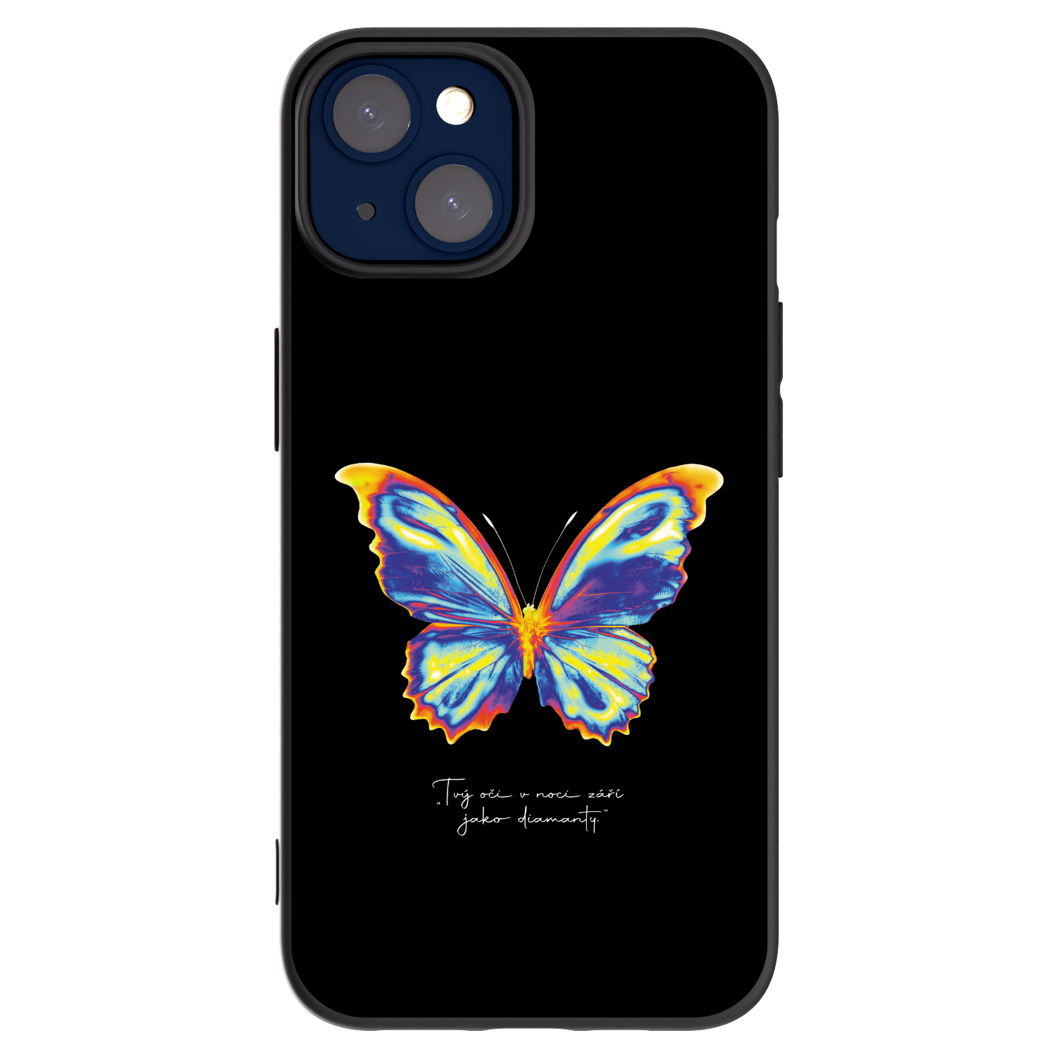 Silikónový čierny obal pre Apple iPhone 14 - Diamanty Black