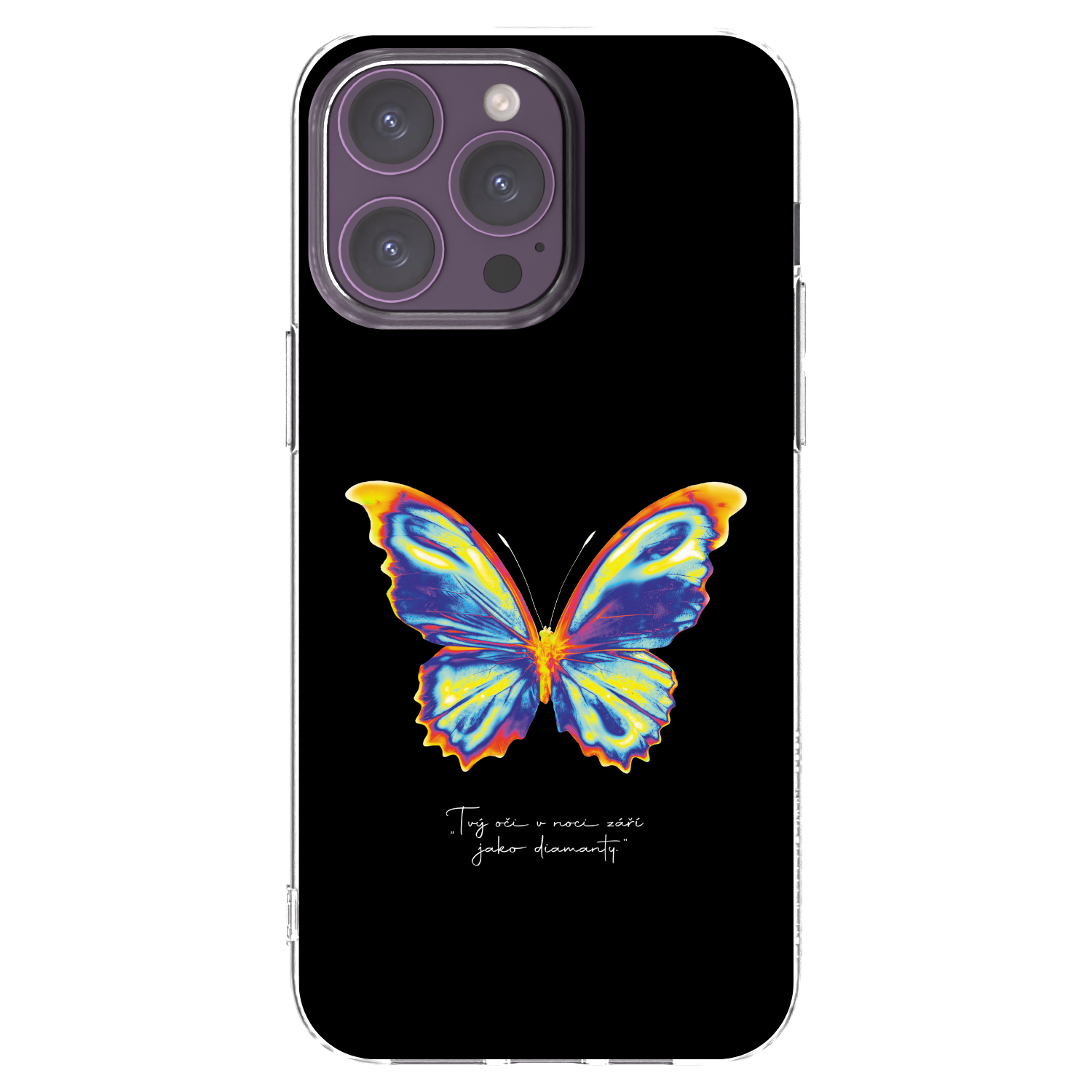 Picasee silikónový prehľadný obal pre Apple iPhone 14 Pro Max - Diamanty Black