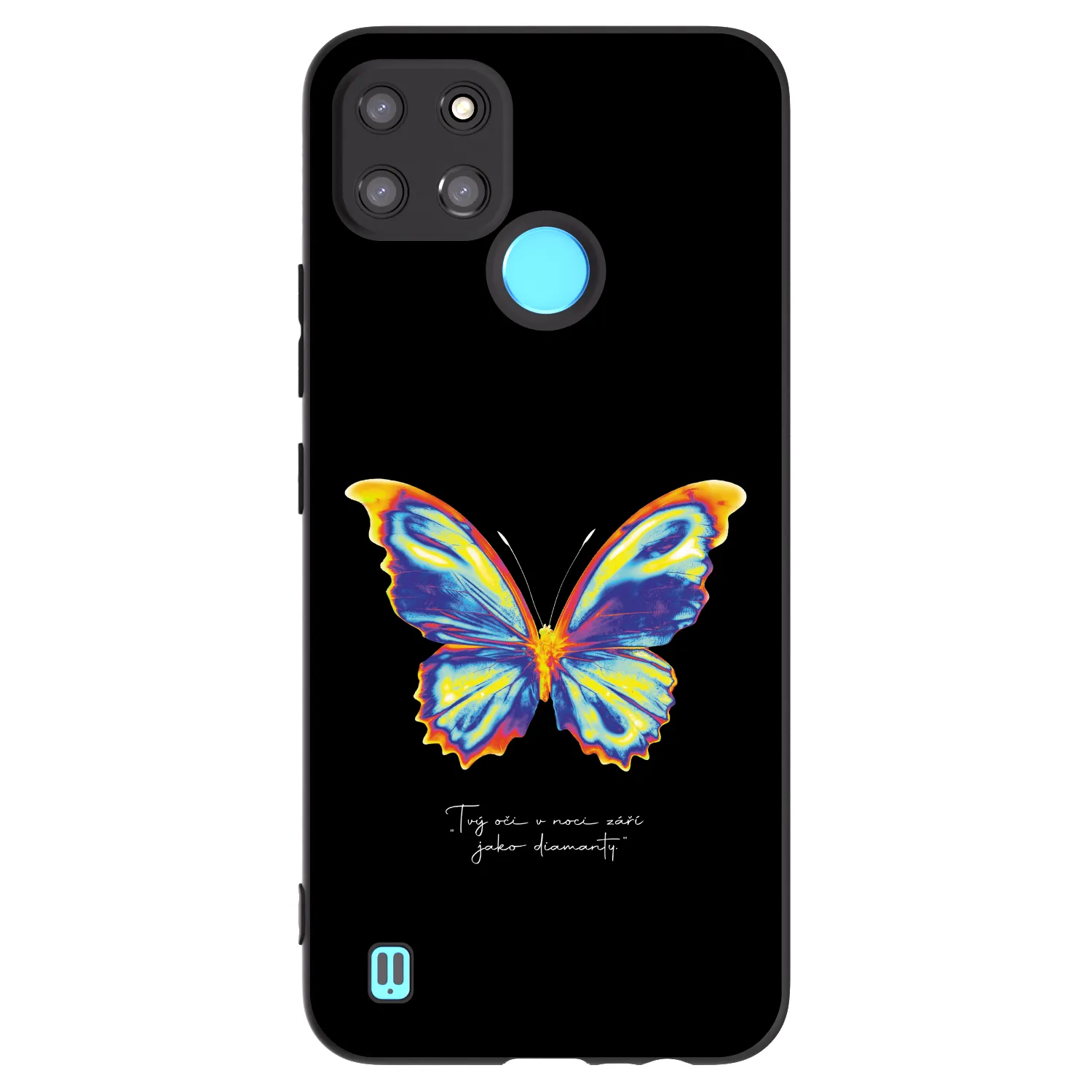 Picasee silikónový čierny obal pre Realme C21Y - Diamanty Black