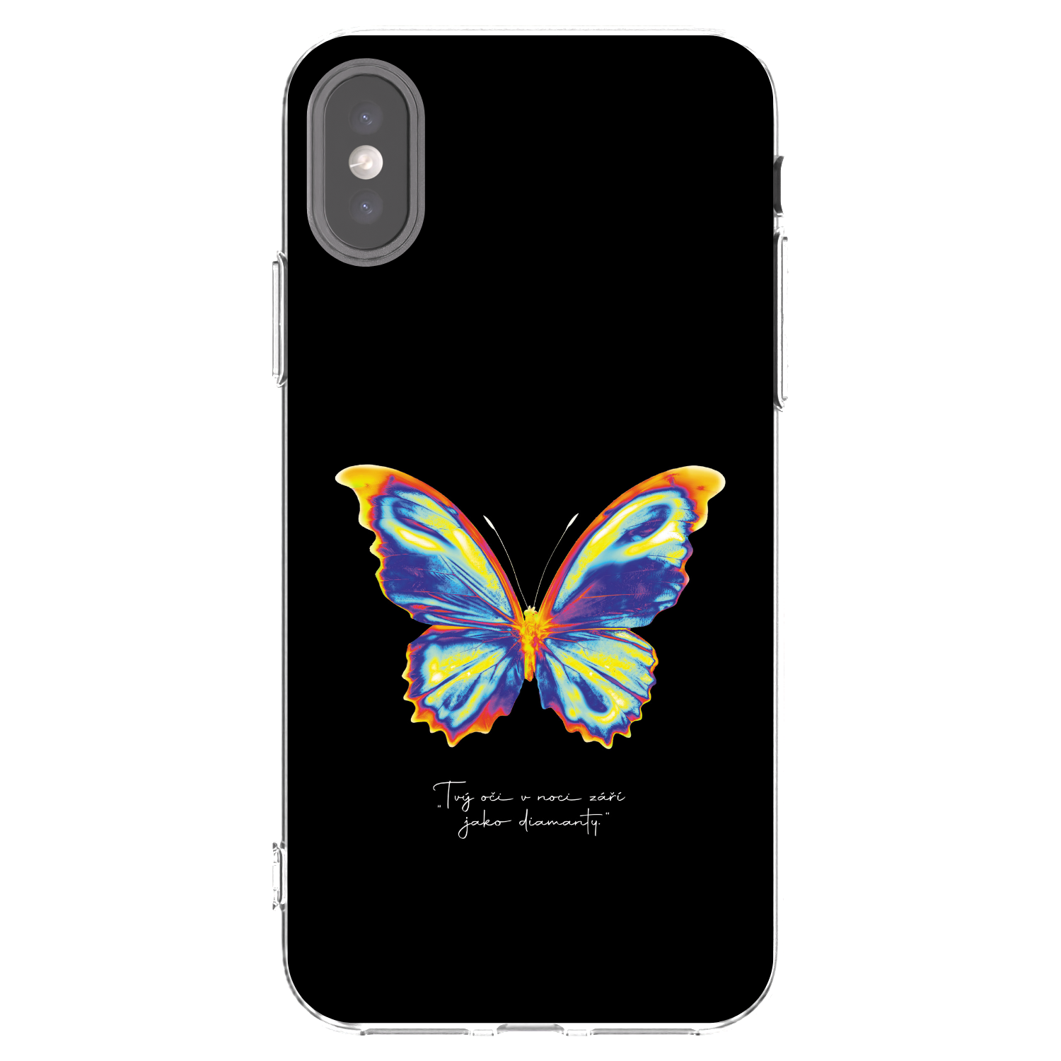 Picasee silikónový prehľadný obal pre Apple iPhone X/XS - Diamanty Black