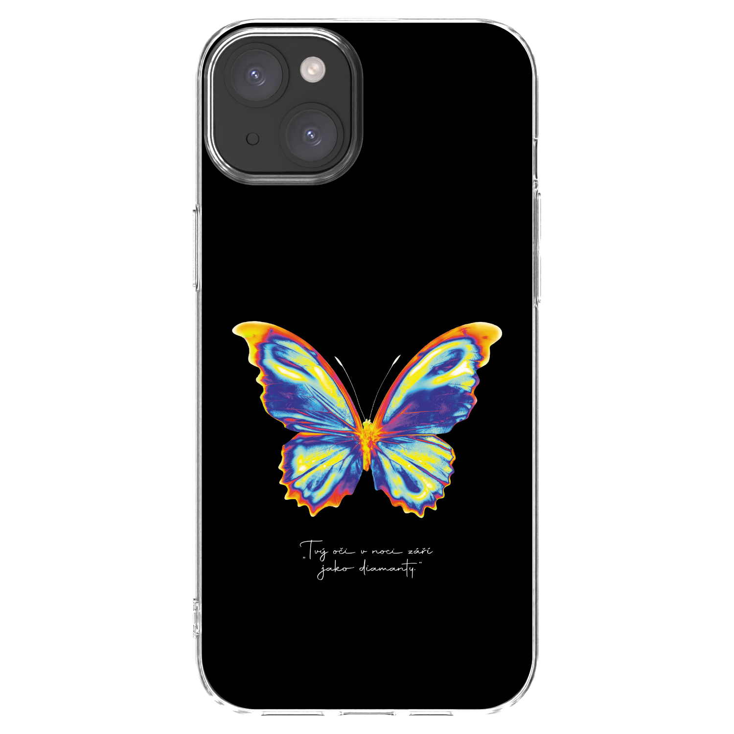 Silikónový prehľadný obal pre Apple iPhone 15 Plus - Diamanty Black