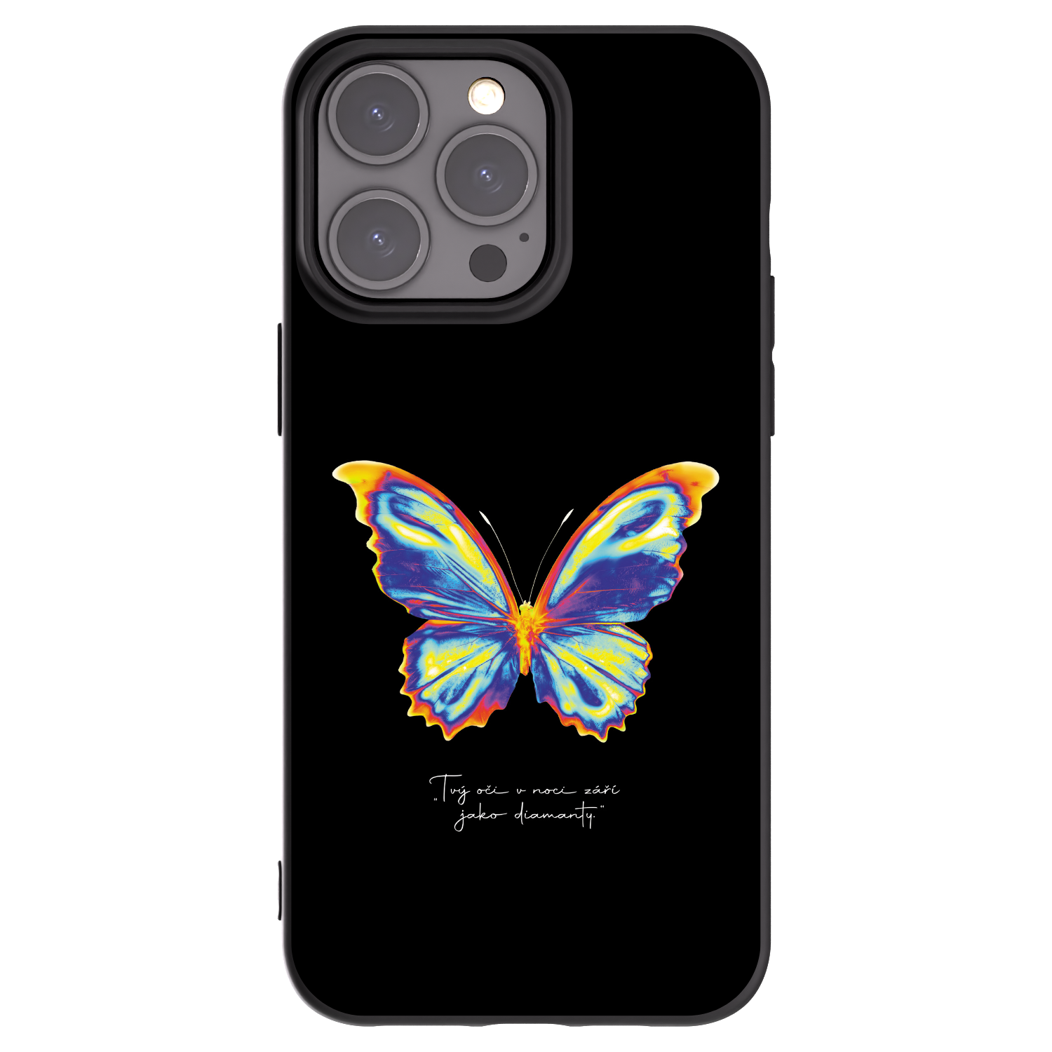 Silikónový čierny obal pre Apple iPhone 15 Pro Max - Diamanty Black