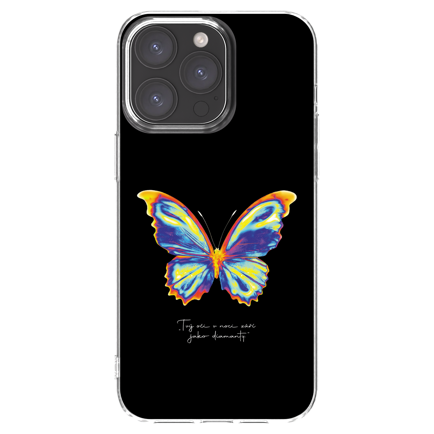 Silikónový prehľadný obal pre Apple iPhone 15 Pro Max - Diamanty Black