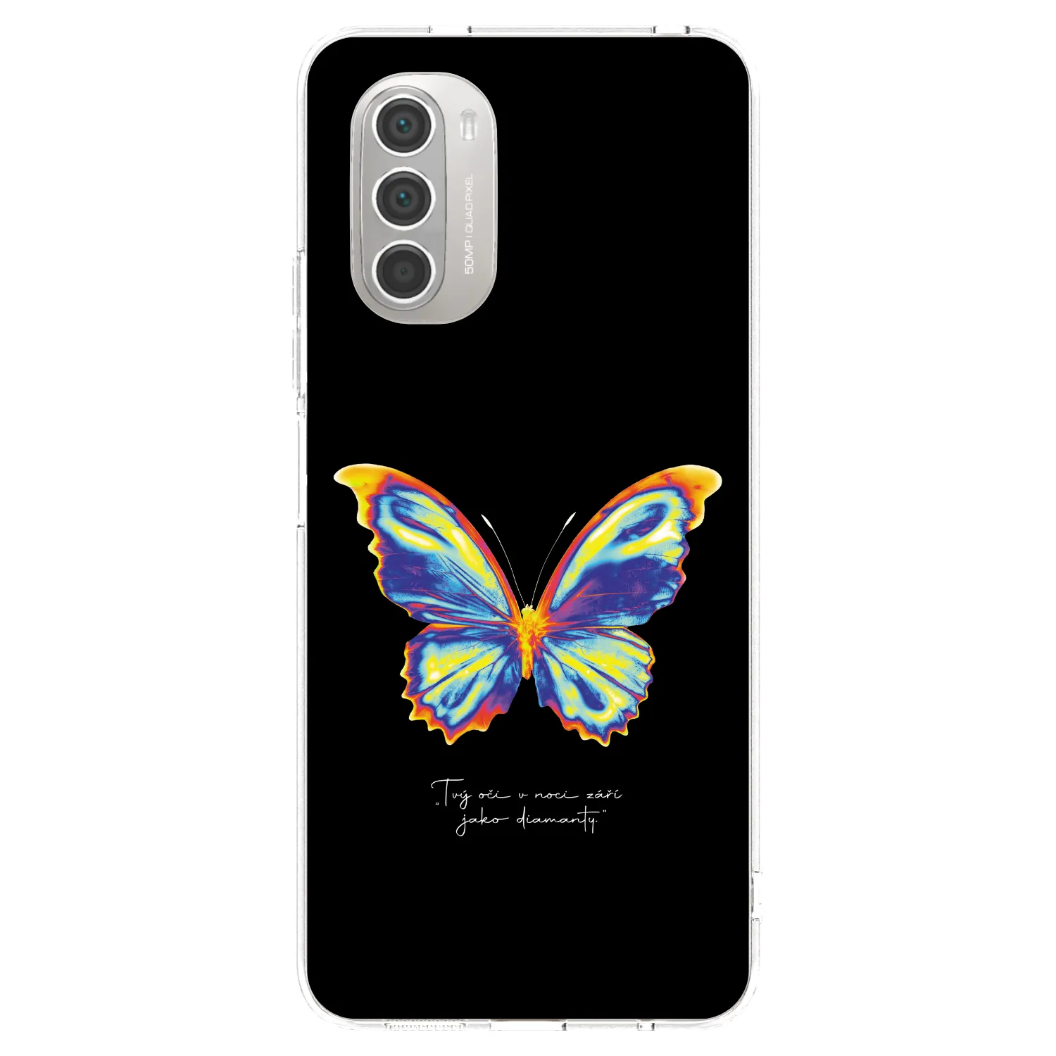 Picasee silikónový prehľadný obal pre Motorola Moto G51 - Diamanty Black