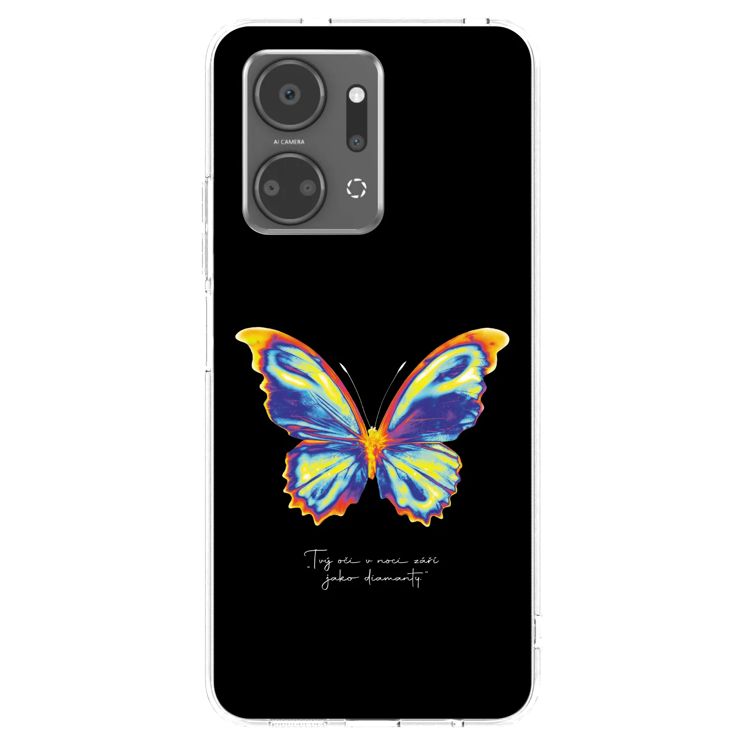 Picasee silikónový prehľadný obal pre Honor X7a - Diamanty Black