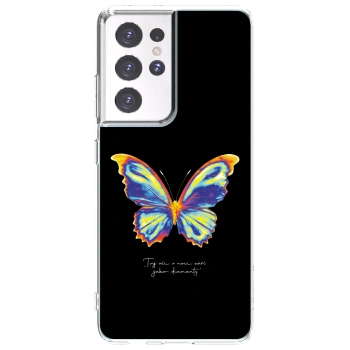 Picasee silikónový prehľadný obal pre Samsung Galaxy S21 Ultra 5G G998B - Diamanty Black