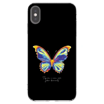 Picasee silikónový prehľadný obal pre Apple iPhone XS Max - Diamanty Black