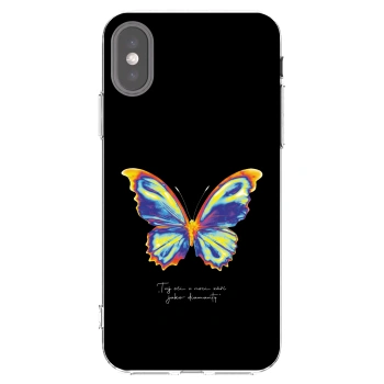 Picasee silikónový prehľadný obal pre Apple iPhone X/XS - Diamanty Black