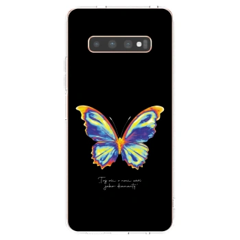 Picasee silikónový prehľadný obal pre Samsung Galaxy S10 Plus G975 - Diamanty Black