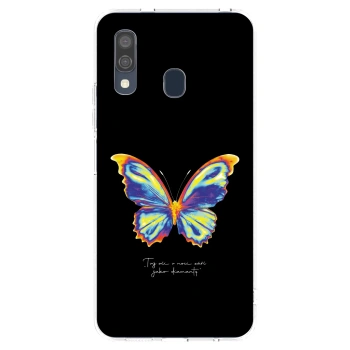 Picasee silikónový prehľadný obal pre Samsung Galaxy A40 A405F - Diamanty Black