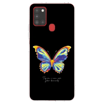 Picasee silikónový prehľadný obal pre Samsung Galaxy A21s - Diamanty Black