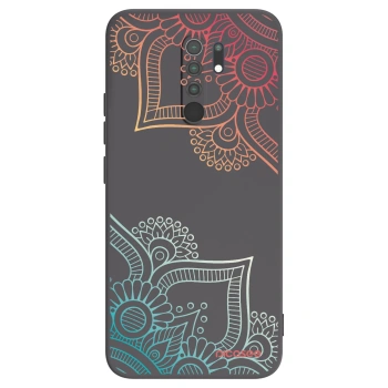Picasee silikónový čierny obal pre Xiaomi Redmi 9 - Kvetinový vzor