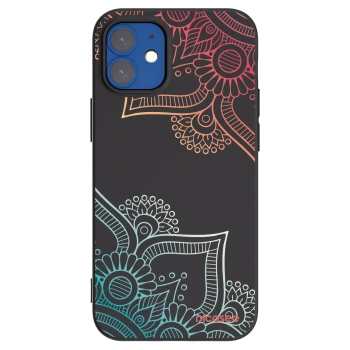 Picasee silikónový čierny obal pre Apple iPhone 12 mini - Kvetinový vzor