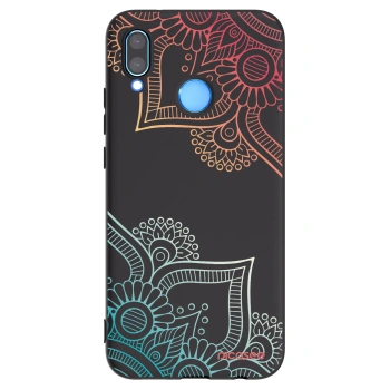 Picasee silikónový čierny obal pre Huawei P20 Lite - Kvetinový vzor