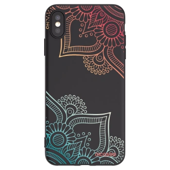 Picasee silikónový čierny obal pre Apple iPhone XS Max - Kvetinový vzor
