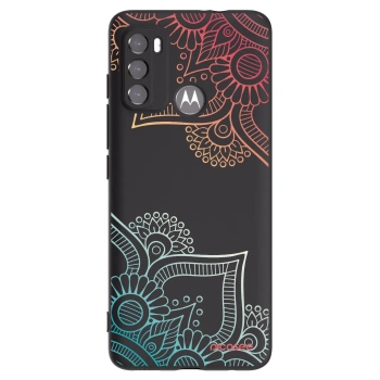 Picasee silikónový čierny obal pre Motorola Moto G60 - Kvetinový vzor
